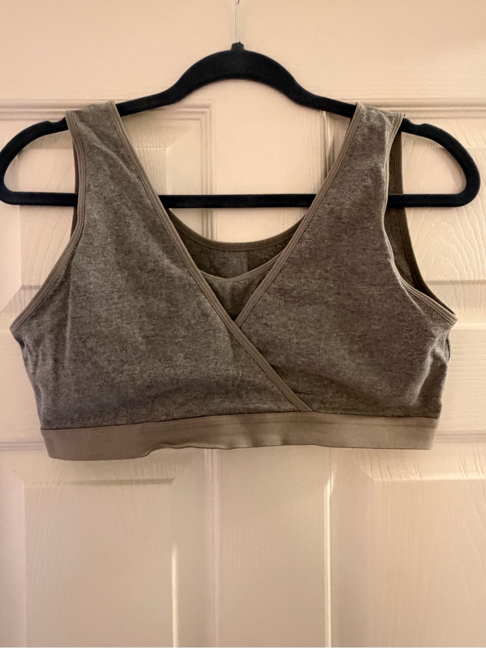 Women’s Soft Scoop-Back Sleep Nursing Bra in Gray